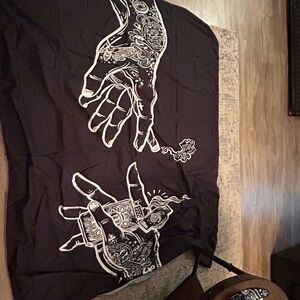 Black and White Hand Design Tapestry